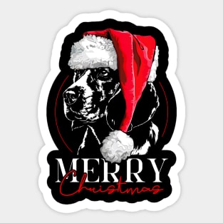 Funny Beagle Santa Merry Christmas dog mom Sticker